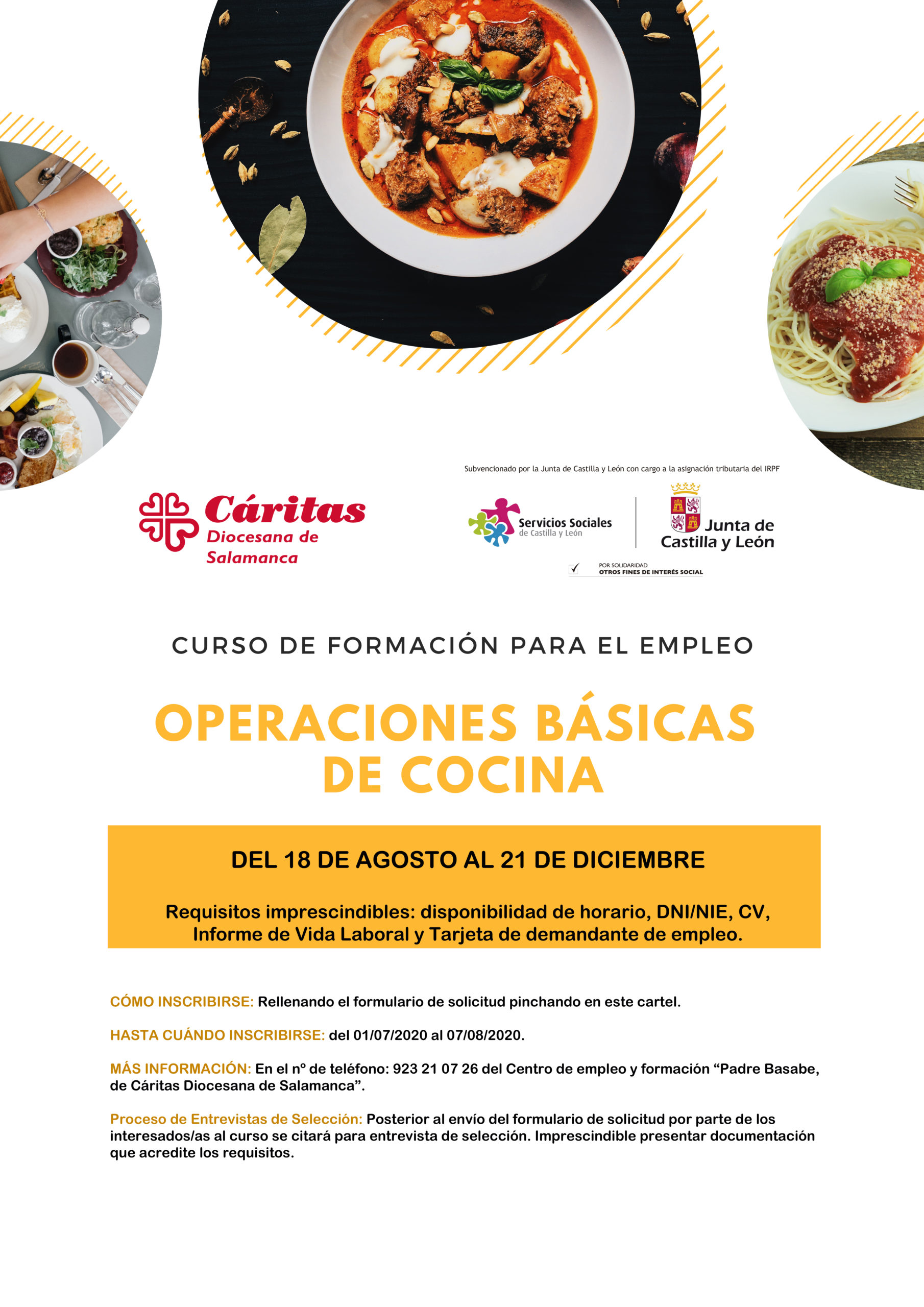 Caritas Abre El Plazo De Inscripcion Para Un Nuevo Curso De Formacion En El Perfil De Cocina Caritas Salamanca